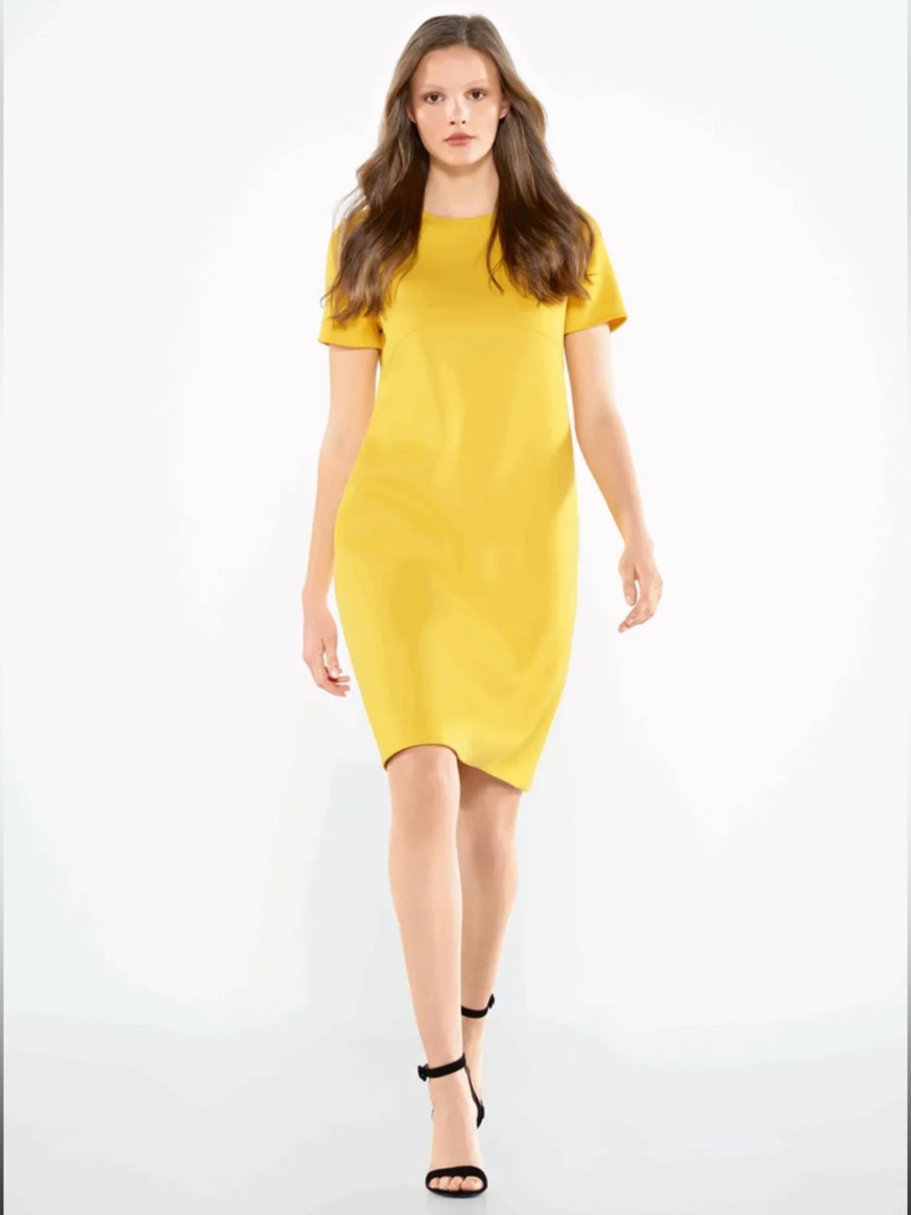 Escada Resort 2018 Collection Canary Yellow Shift Dress Size Smsll